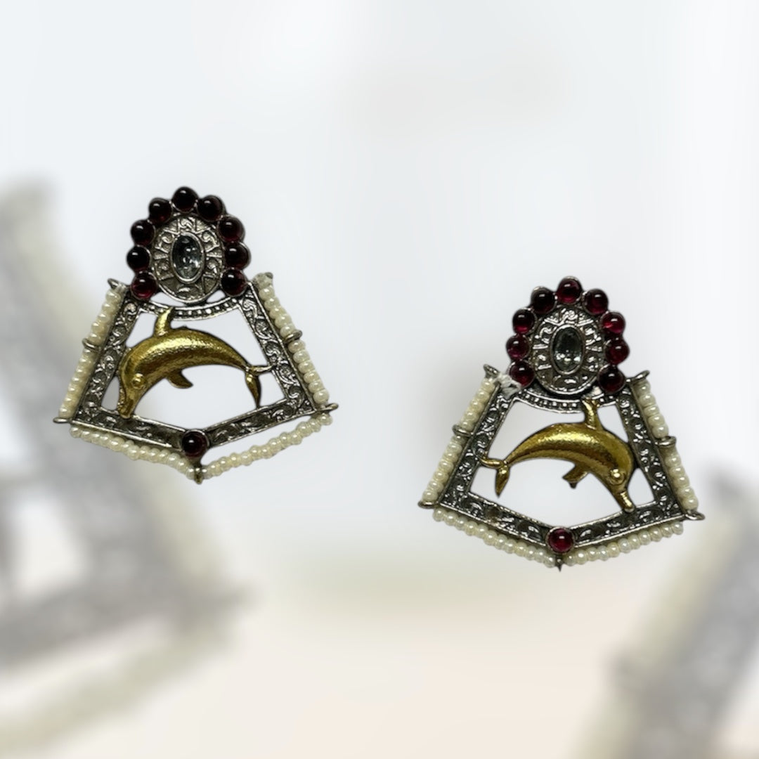 Fish drop earring