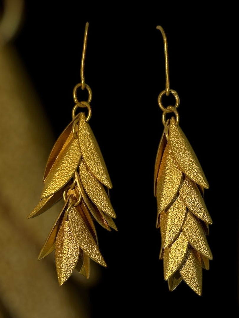 Designer golden leaf earring