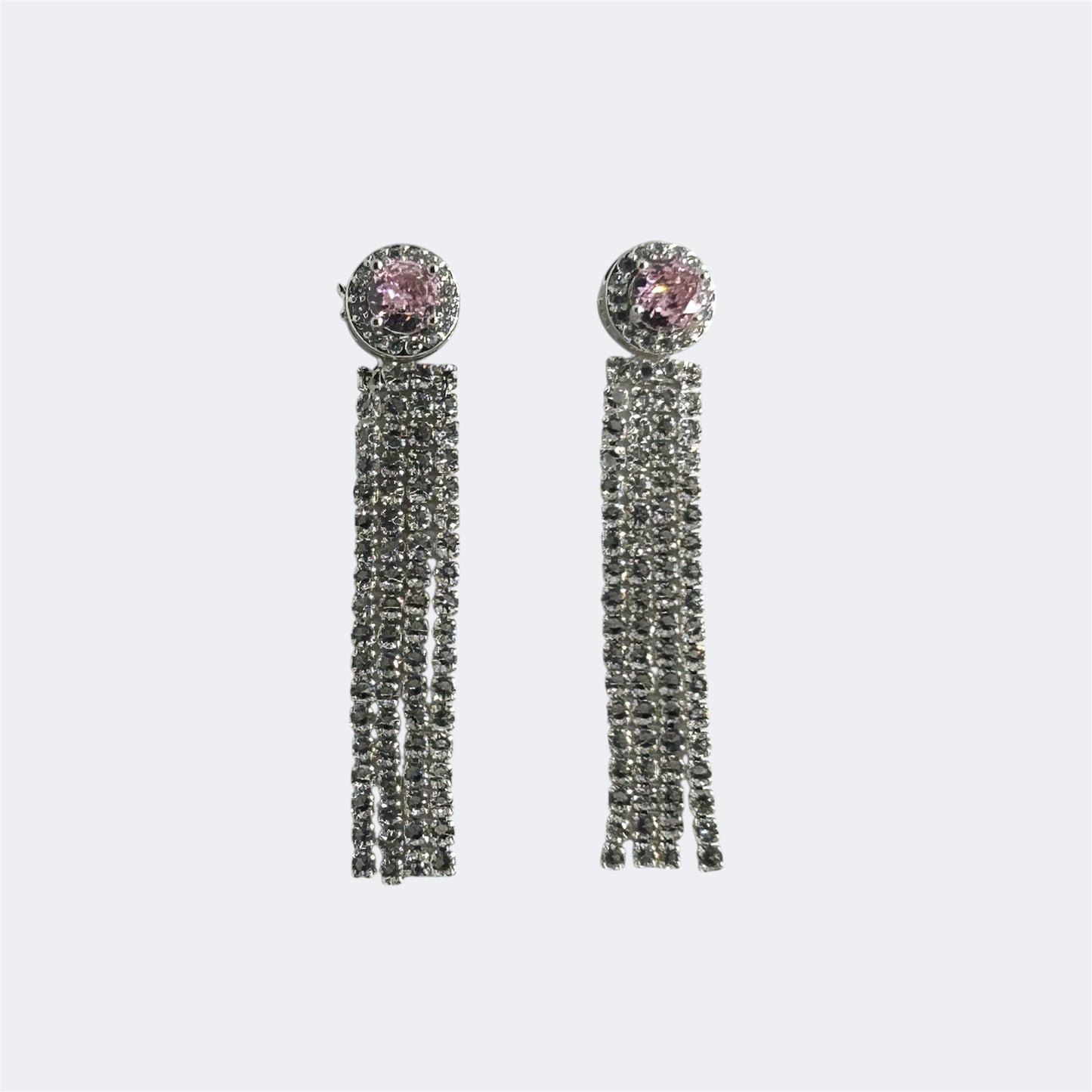 Crystal Tassel Long Drop Earrings