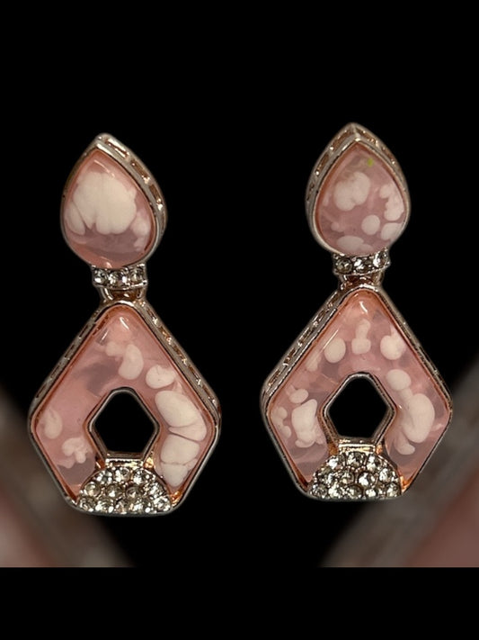 Dropped pentagon earrings