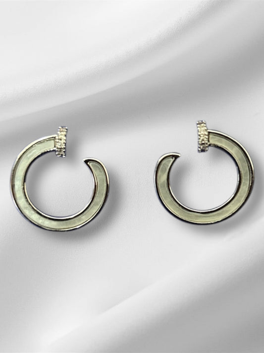 C shaped stud earring