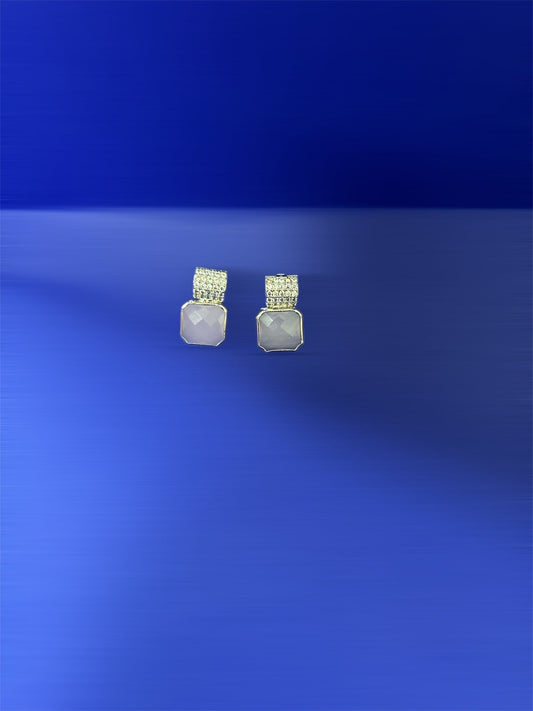 Pink American diamond earring