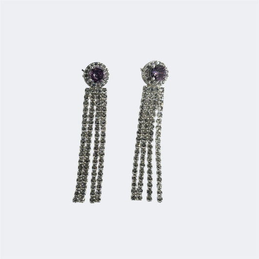 Crystal Tassel Long Drop Earrings