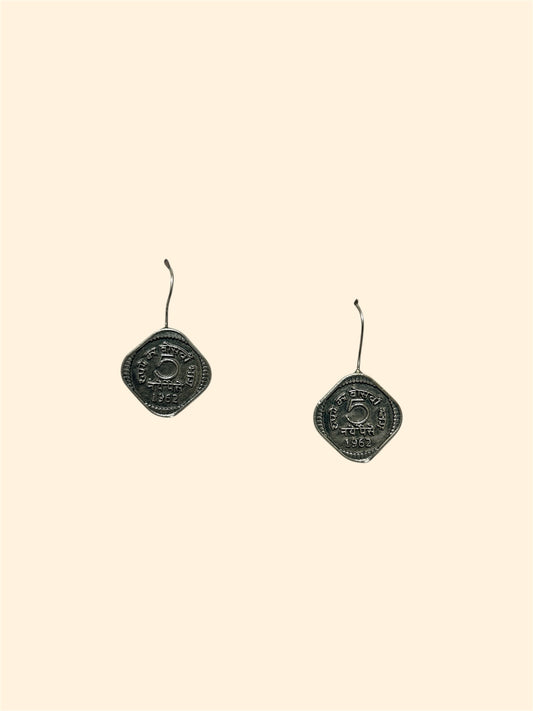 Vintage Five Paise Earrings