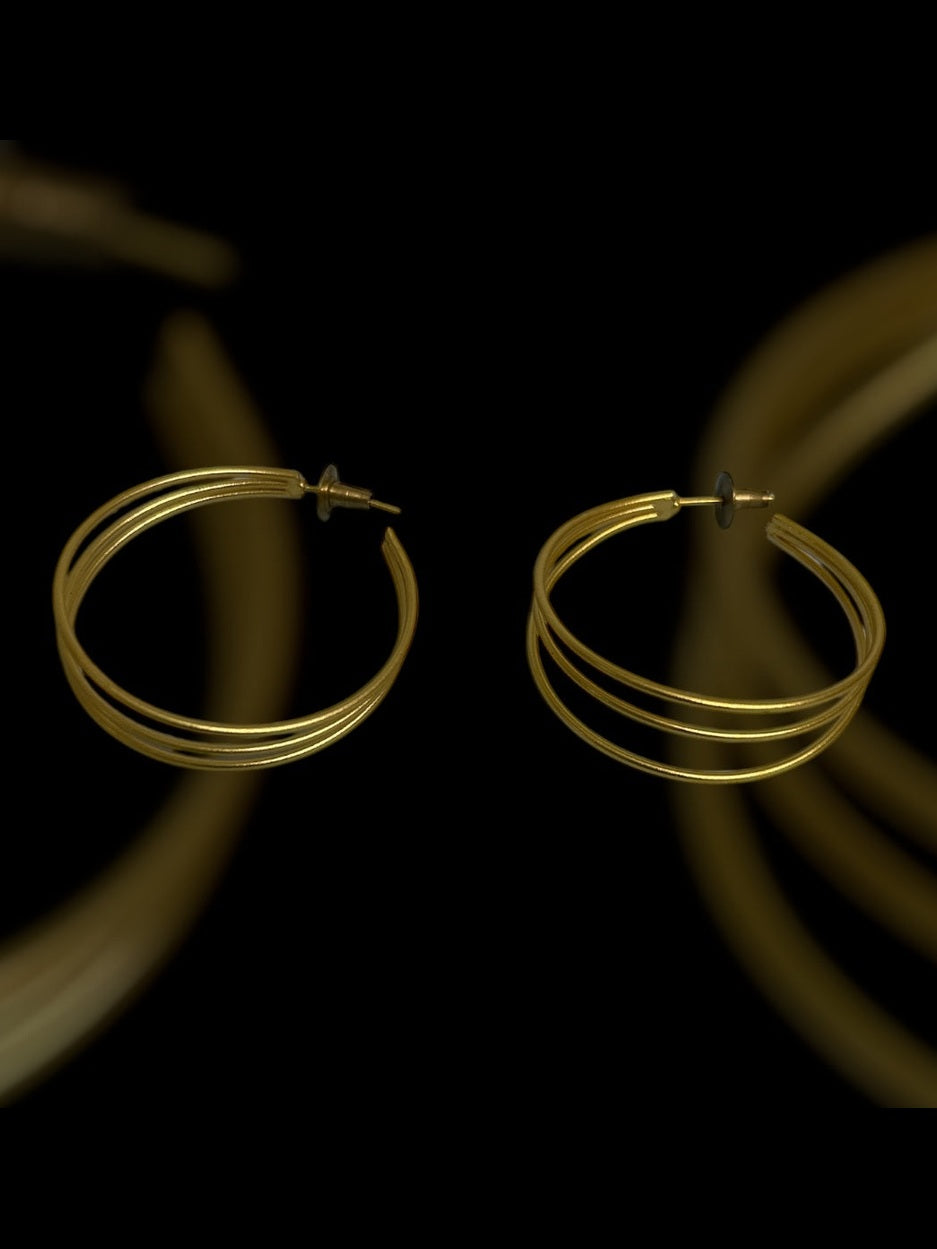 Golden hoop earring