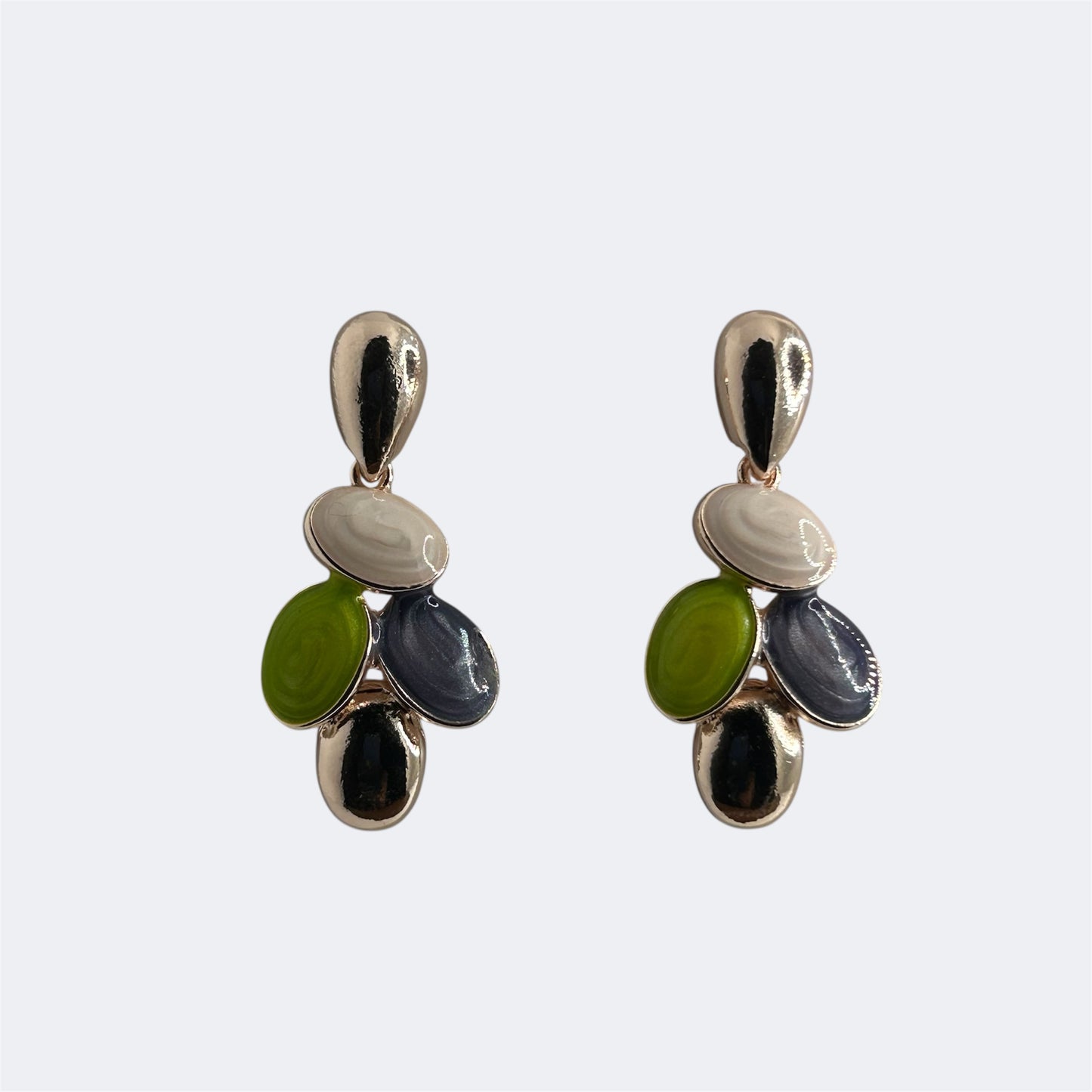 Colourful stone earring
