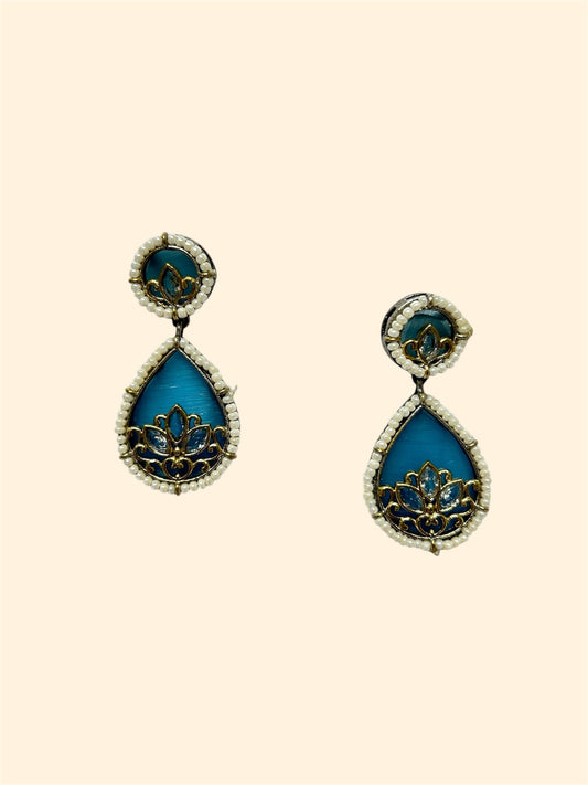 Pearl drop kundan earring