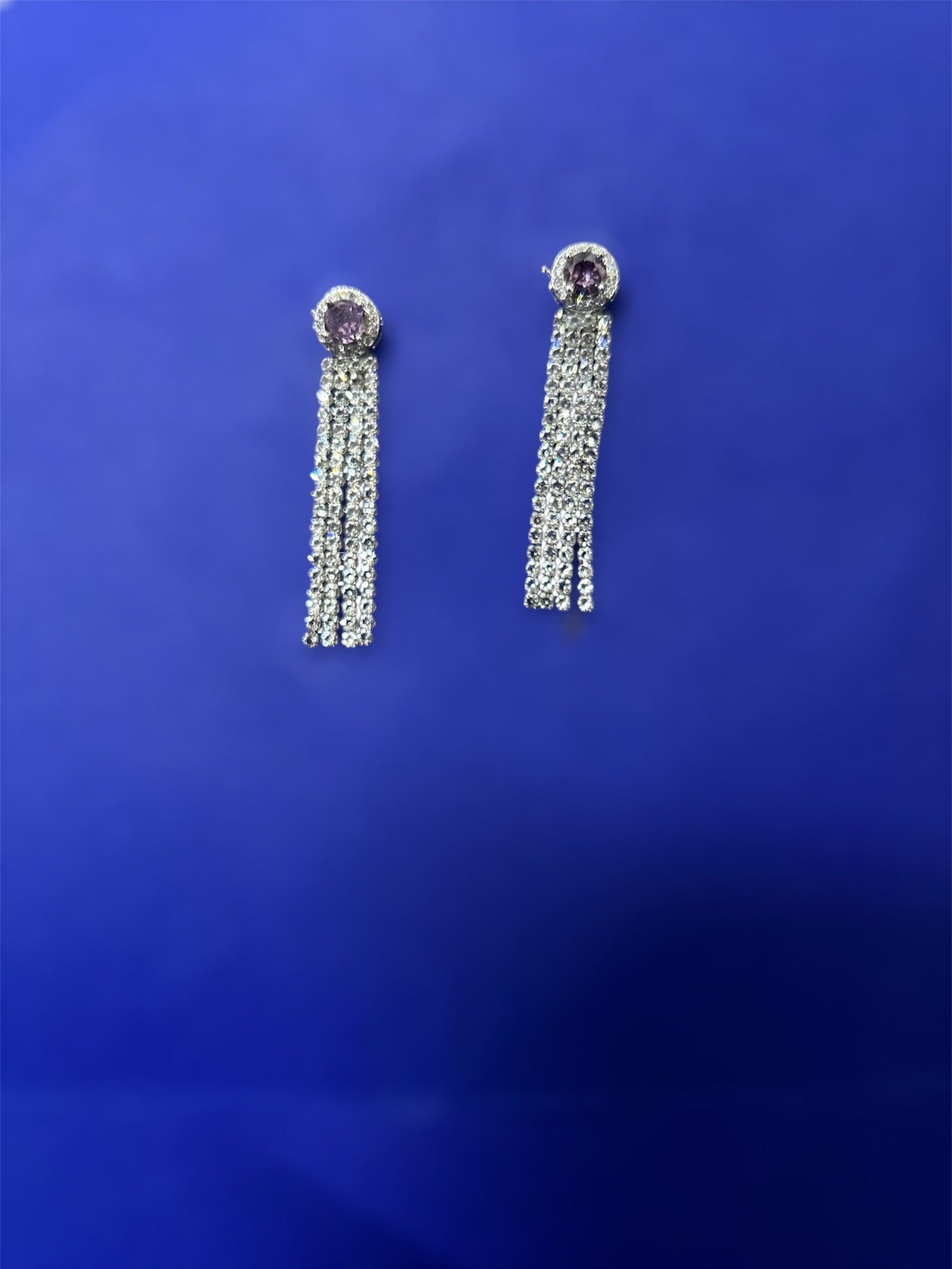 Crystal Tassel Long Drop Earrings