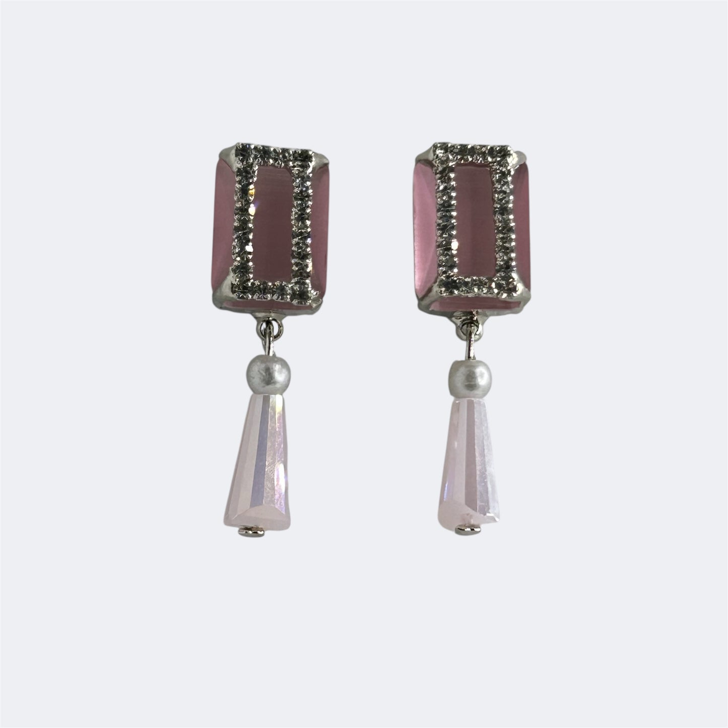 Pearl and stone diamond earring