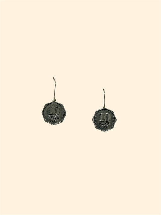 Vintage Ten Paise Earrings