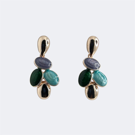 Colourful stone earring