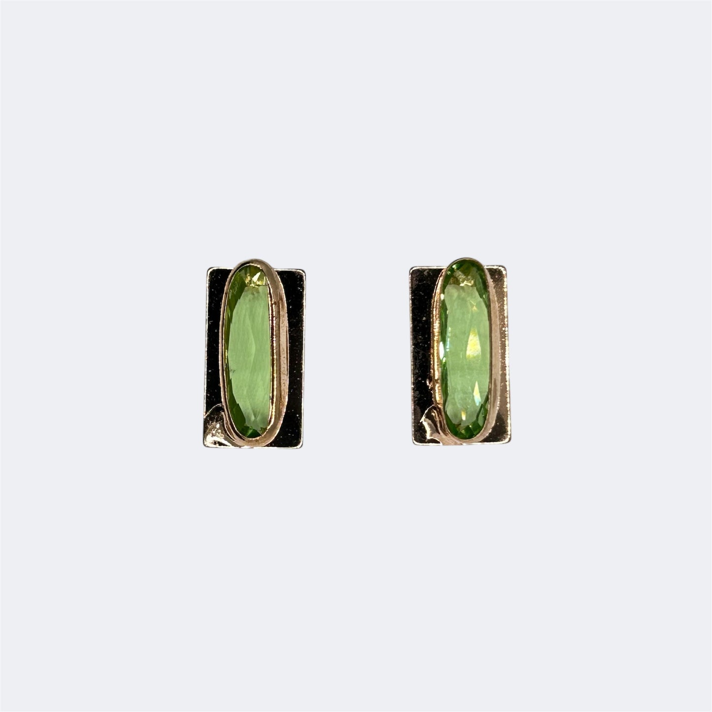 Rectangular Diamond Ear Studs