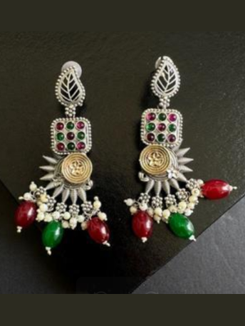 Sun with colourful pearl drop earring