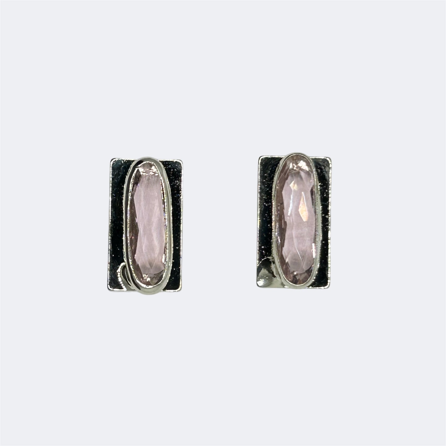 Rectangular Diamond Ear Studs