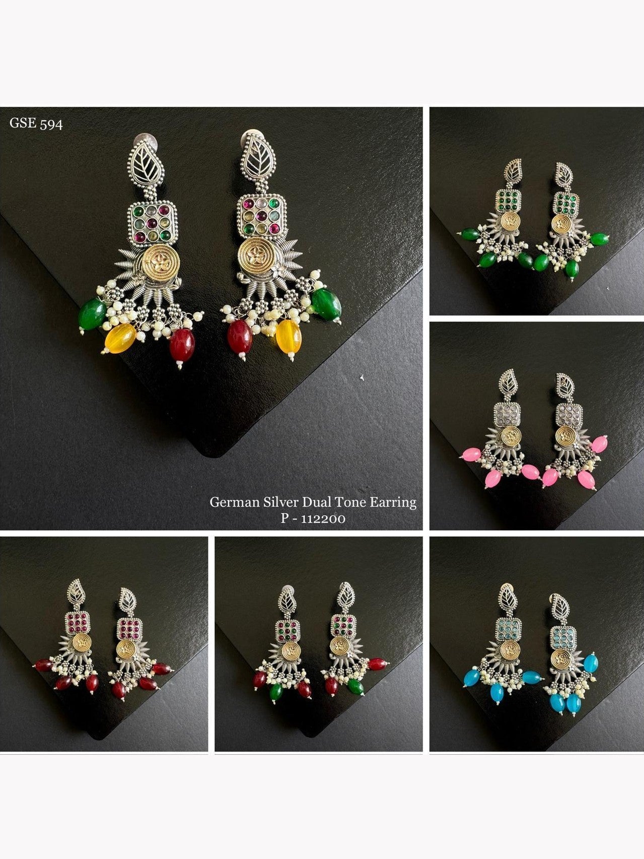 Sun with colourful pearl drop earring