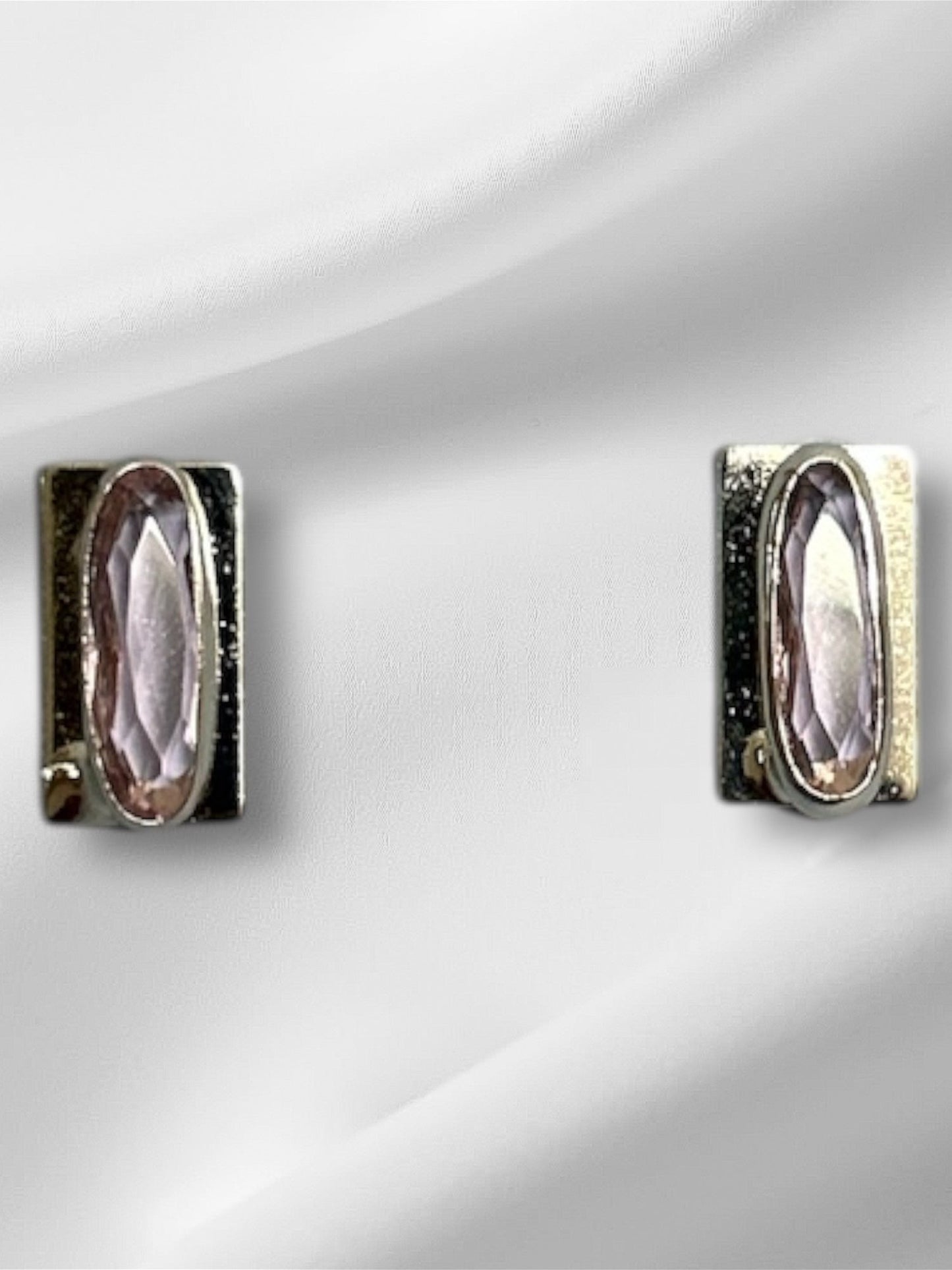 Rectangular Diamond Ear Studs