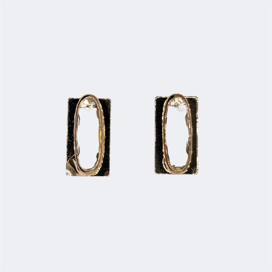 Rectangular Diamond Ear Studs