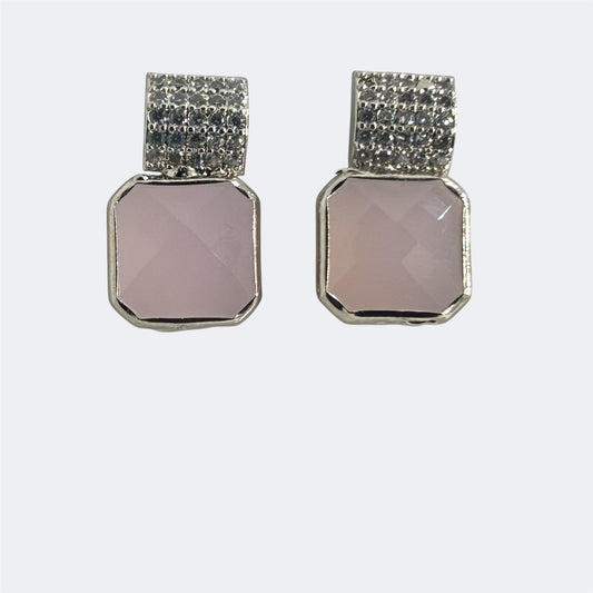 Pink American diamond earring