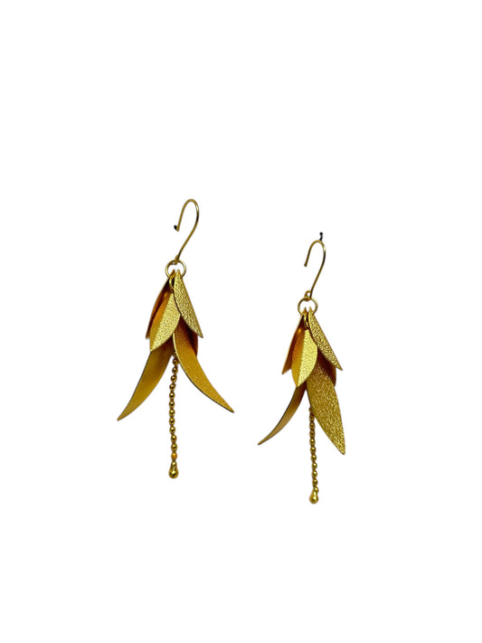 layered  leaves earring