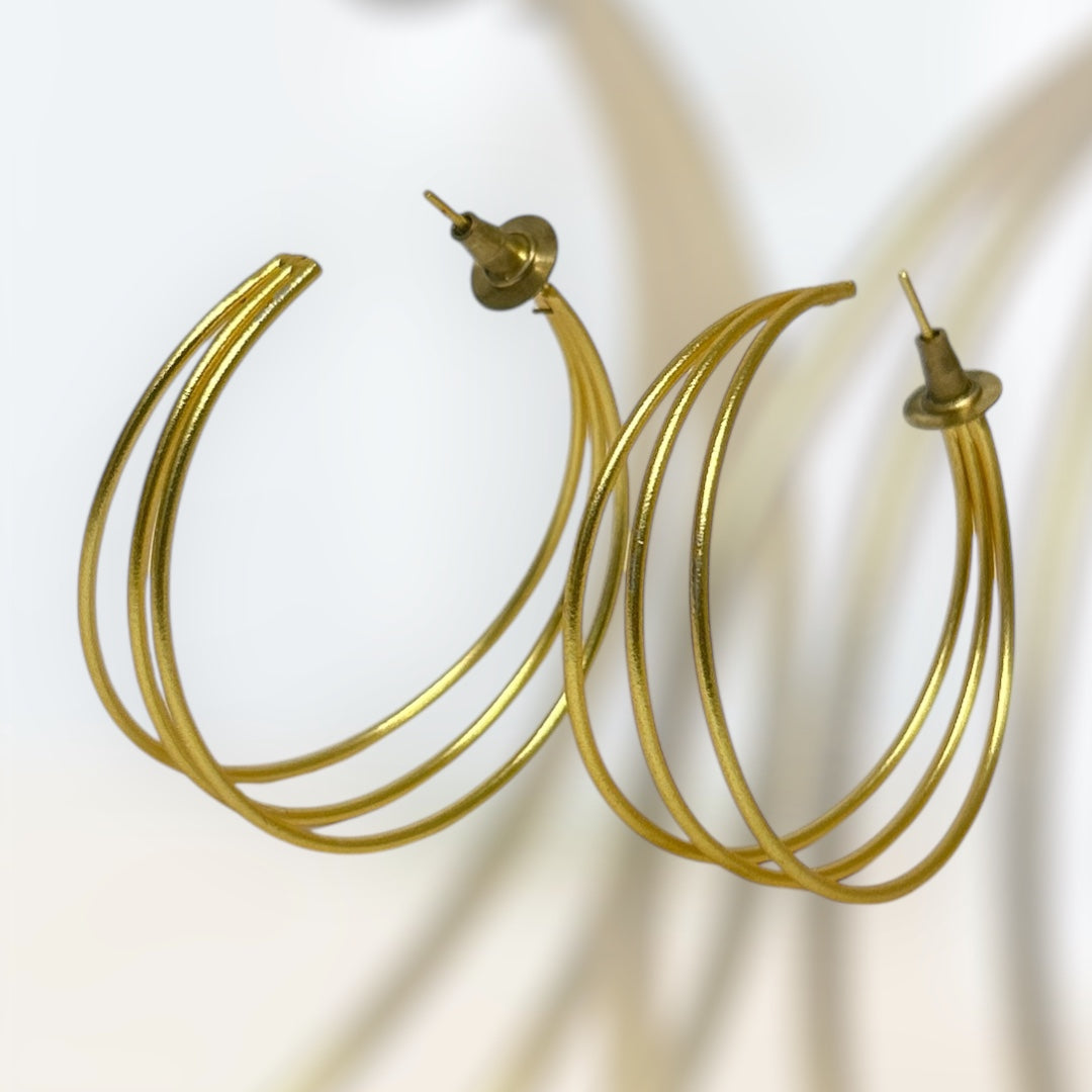 Golden hoop earring