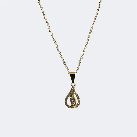 Diamond dazzling golden drop chain pendent