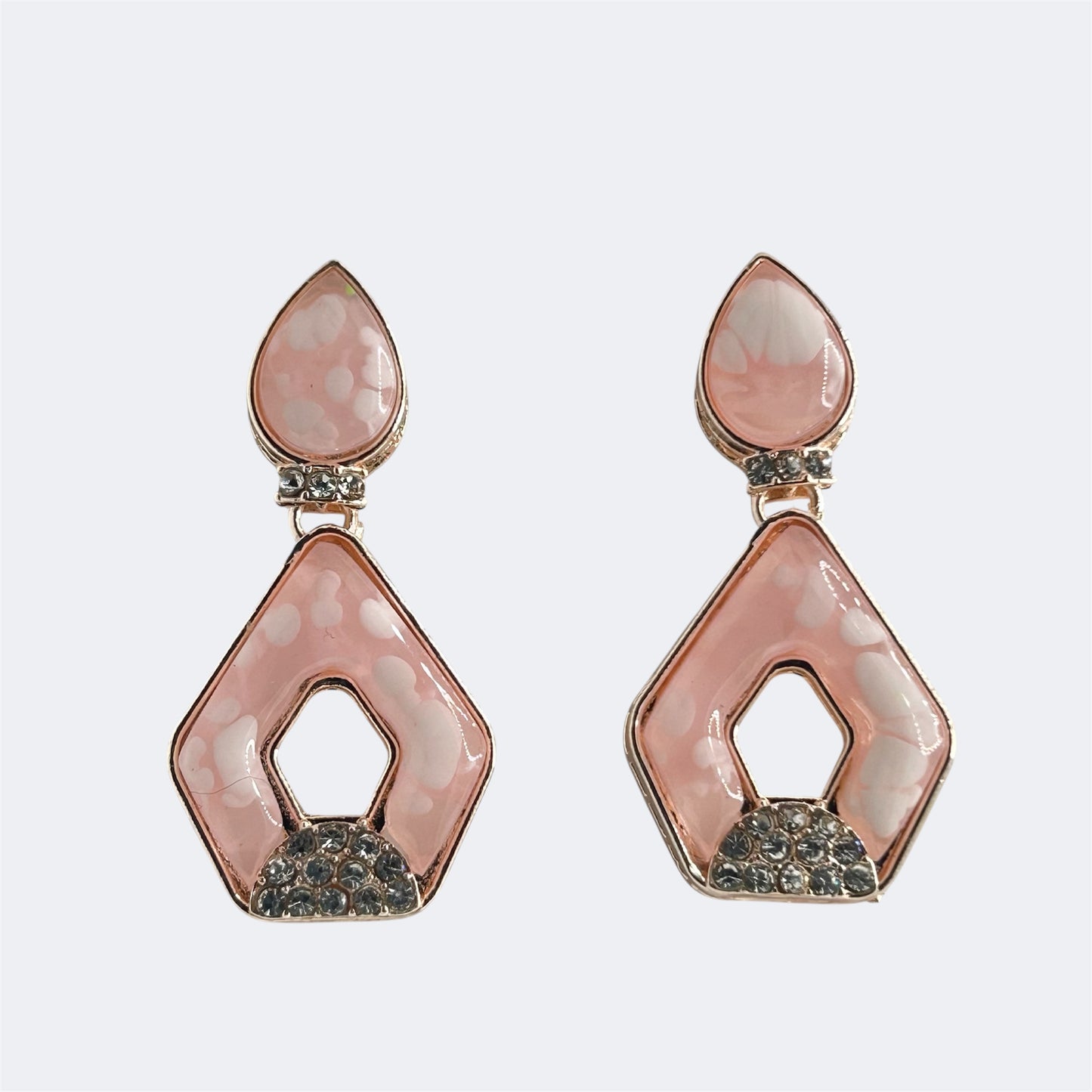 Dropped pentagon earrings