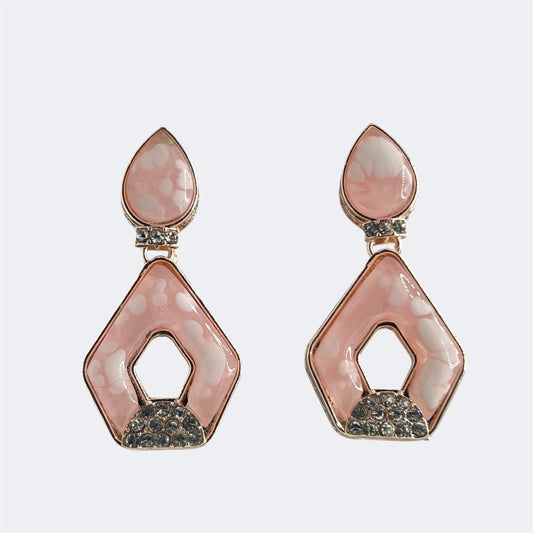 Dropped pentagon earrings