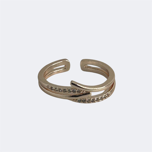 Twist Elegance Silver-Plated Stainless Steel Ring