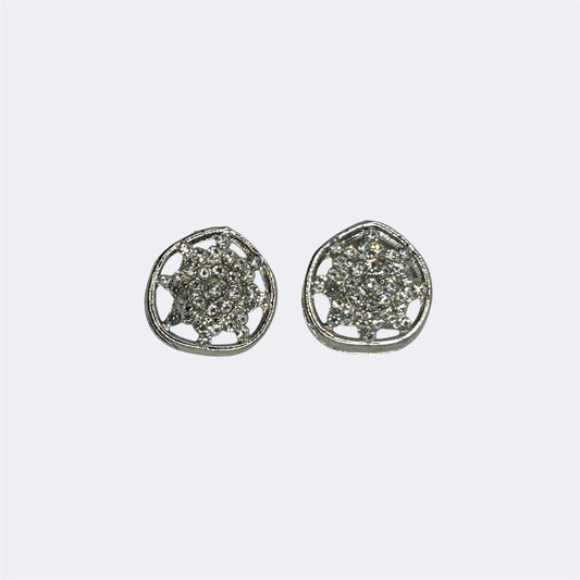 Emerald Asymmetrical Stud Earrings