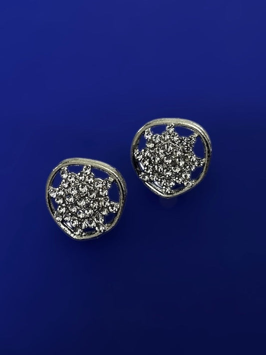 Emerald Asymmetrical Stud Earrings
